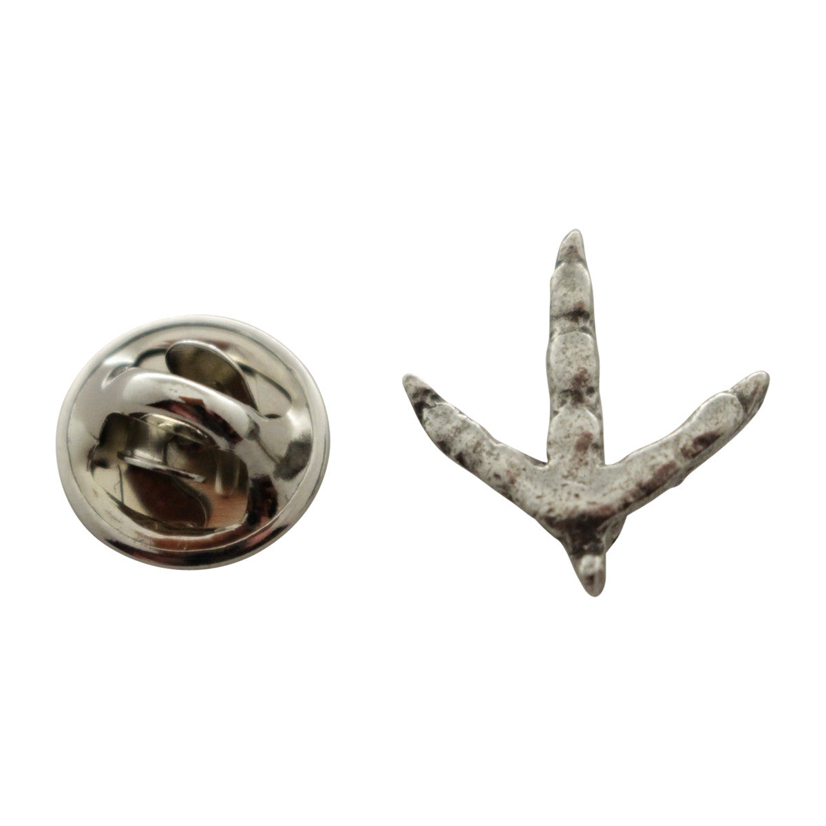 Turkey Track Mini Pin ~ Antiqued Pewter ~ Miniature Lapel Pin ~ Sarah's Treats & Treasures